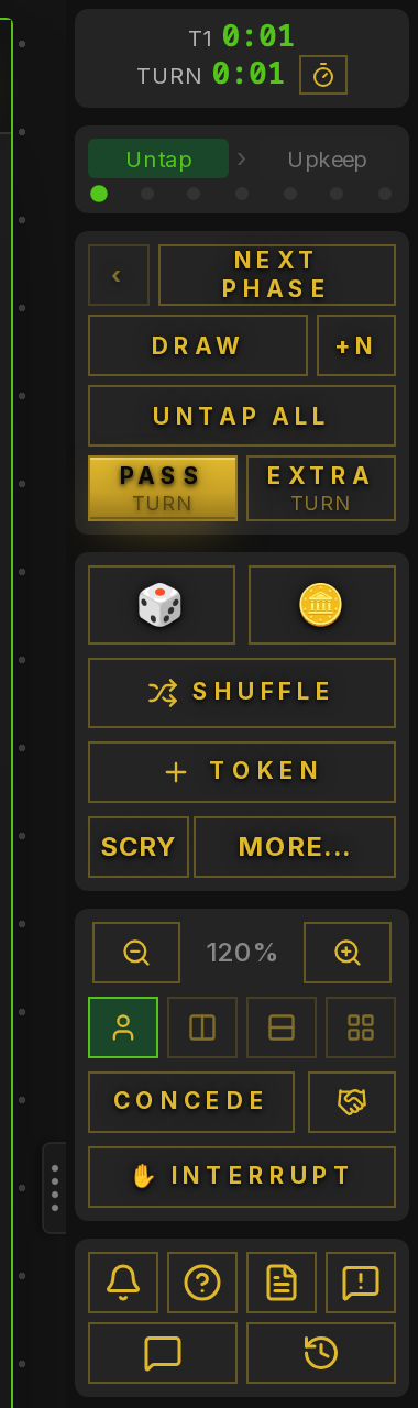 The game sidebar